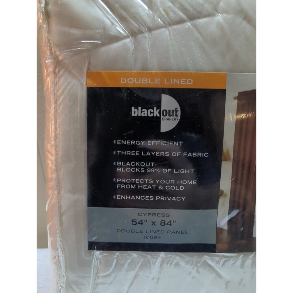Double Lined BlackOut Drapery Panel (Ivory) Cypress Style 54" × 84" - Picture 2 of 5